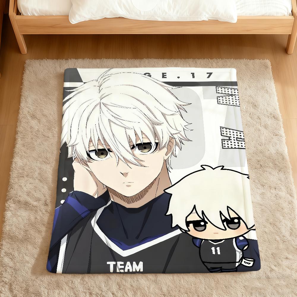 Fanart Cool Anime Blue L-lock Chibi Flannel Soft Warm Plush Blanket Sofa Living Room Pet Hogar Bedroom Gift Home Car Portable