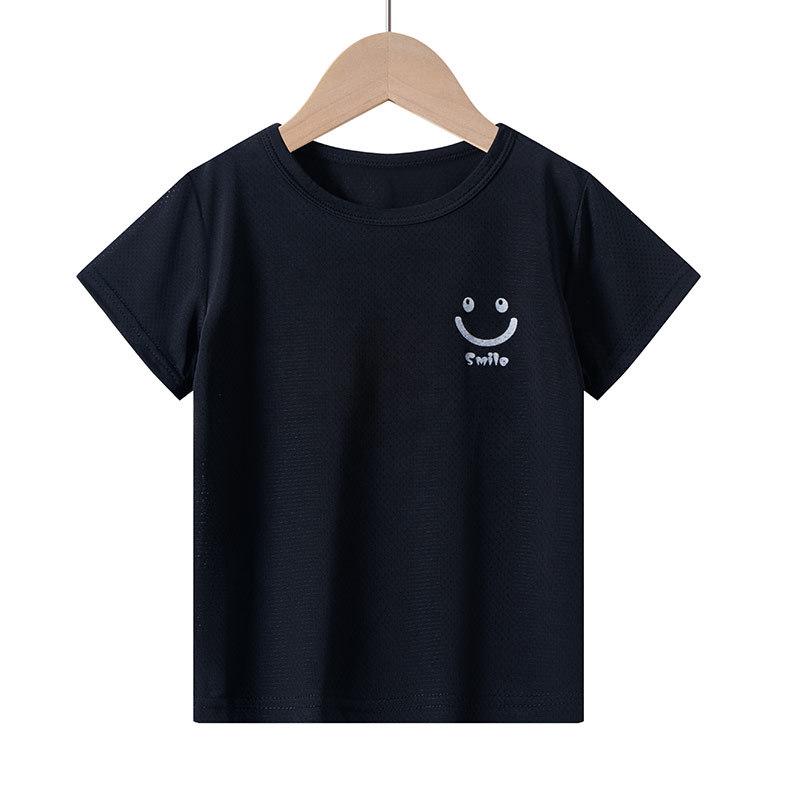 2023 Summer Kids' Short Sleeve Ice Silk T-Shirt - Boys' & Girls' Casual Wear