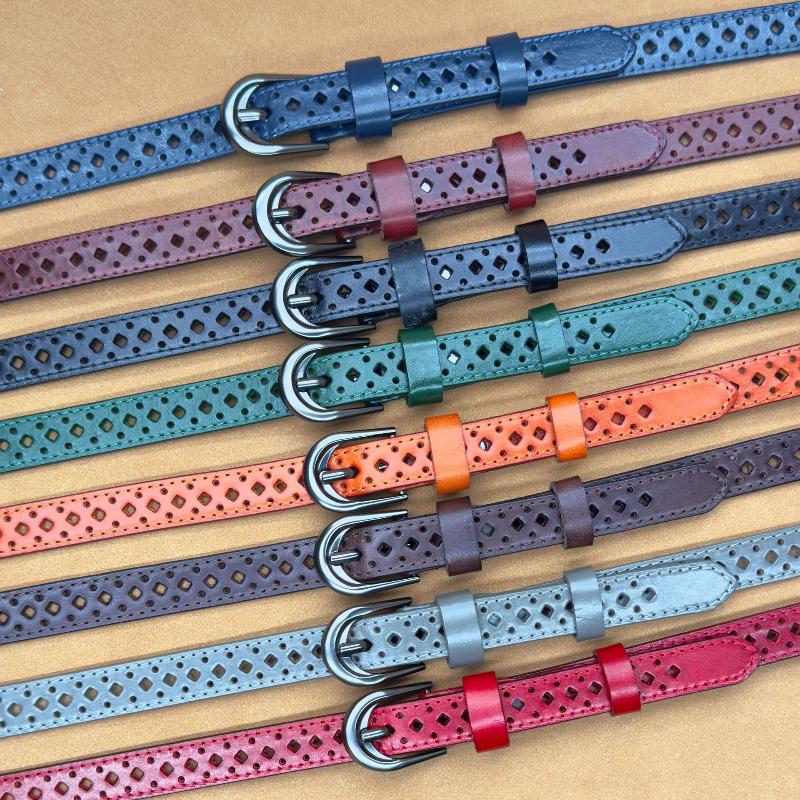 Women's Hollow Leather Belt Women's Casual Versatile Cowhide Belt