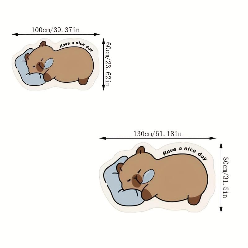 

VIKAMA Cute Capybara Carpet Creative Floor Mat Bathroom Doormat Carpet For Live Room Rug For Bedroom Floor Mat Home Decoration 60X100CM(2X3.3FT