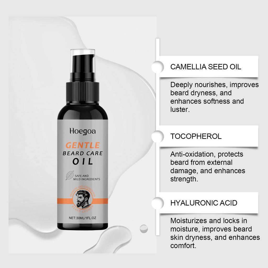 Nourishing Beard Set – Oil + Roller. Tames, softens, and moisturizes beard hair for a stronger, healthier look.
