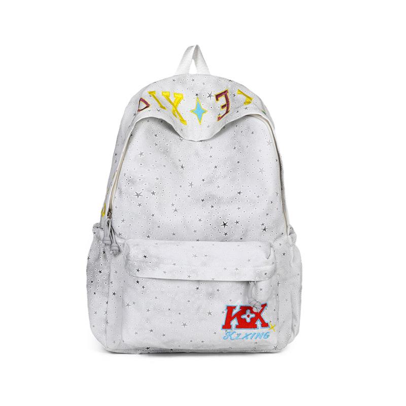 Schoolbag Women's American High Street Large Capacity Alphabet Embroidered Backpack 1011 New College Student Lightweight Shoulder Computer Bag