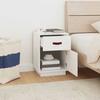 VidaXL Bedside Table White 40x34x55 Cm Solid Pine Wood 818307