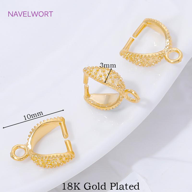 

18K Gold Plated Brass Pendant Pinch Clip Bails For Jewelry Making,Bail Holder For Pendants,DIY Necklace Making Accessories 4 pieces