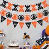 New Halloween Flag Banners Pulling Non-woven Black Orange Flag KTV Bar Party Decoration Skull Spider Pendant Latte Flower