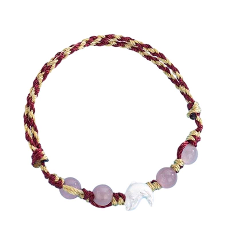 Плетений на нитці браслет Минималистичная хлопковая веревка Ручной браслет с подвеской-дельфином Универсальное украшение для всех случаев 1