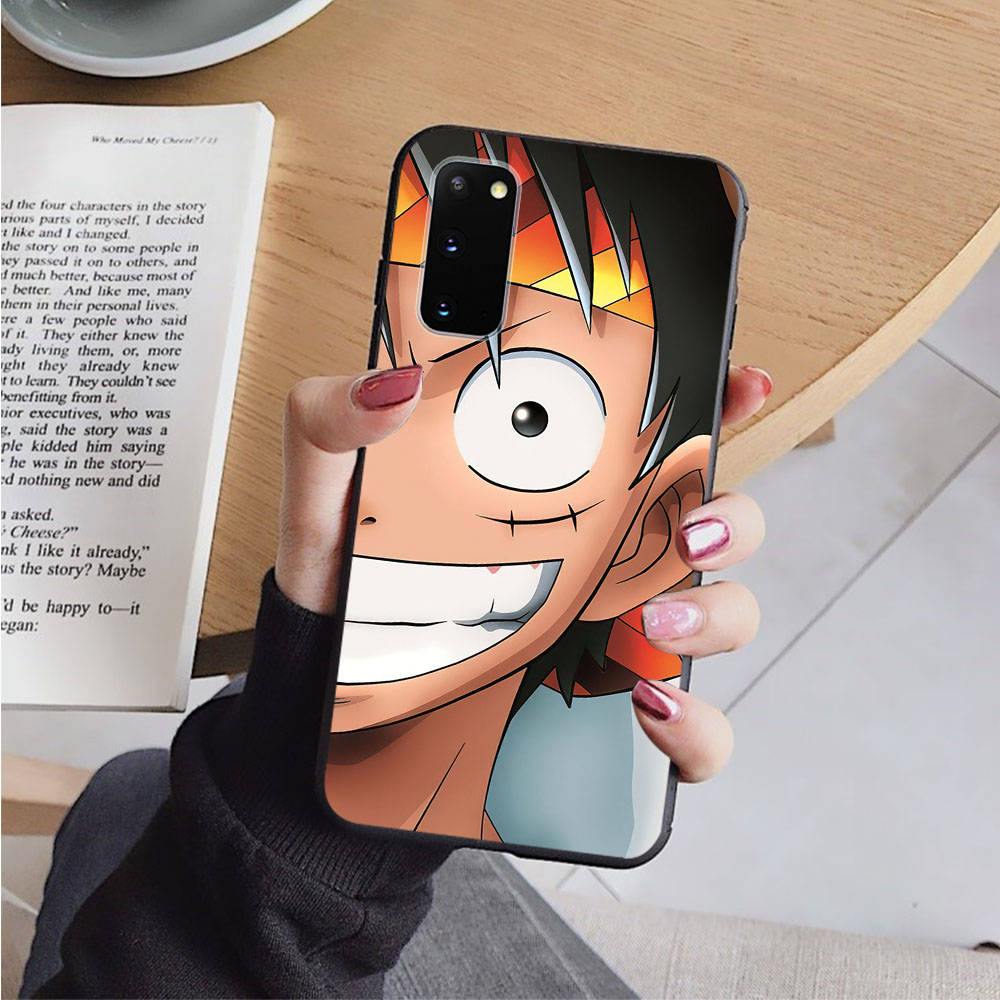 AD62 One Piece Luffy Black Case for iPhone 16 15 Plus 14 13 12 11 Pro 8 7 6S SE 5S X XR XS Max Realme C30 C33 C31 9I Huawei Y8P Y9 Sofe Cover