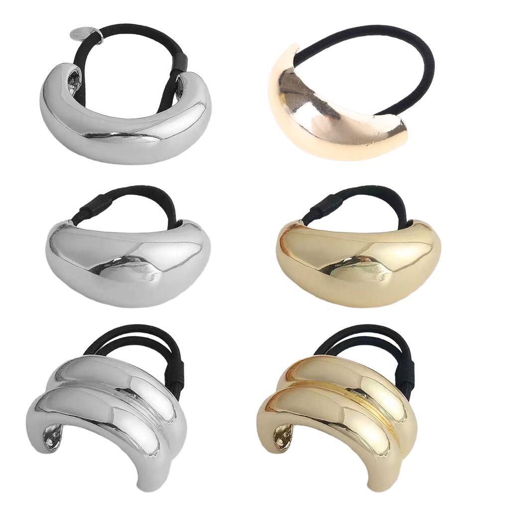 Irregular Geometric Hair Tie Elastic Hairs Scrunchie Ornament Decorated Ponytail Holder Accessory for Women Girls