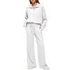 Women's Two-Piece Set: Zipper Sweatshirt & Wide-Leg Sweatpants Casual Outfit