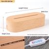 Oval Touch-Control LED Night Lamp with USB, Beech Wood Base