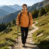 Men's Outdoor Hooded Jacket Thickened Loose Fit Windproof Waterproof Breathable Lightweight Shell for Hiking Camping