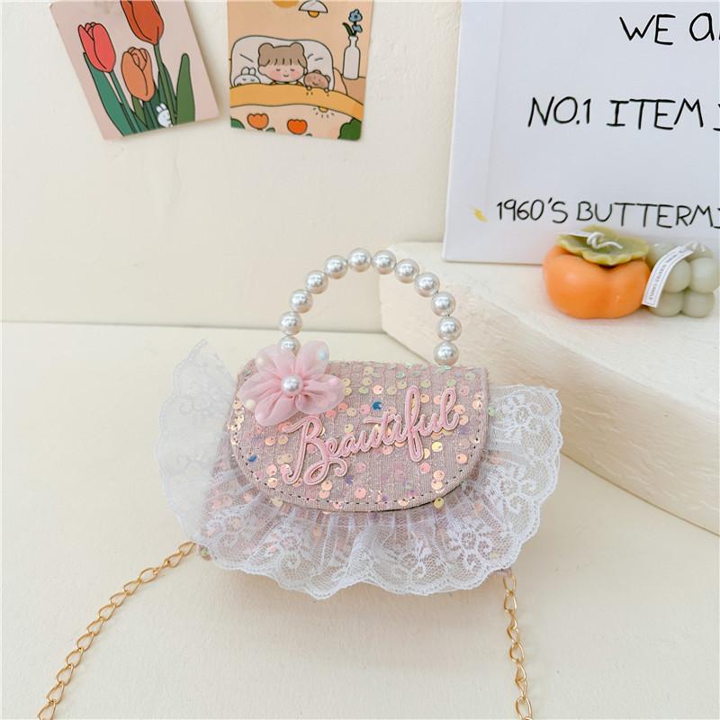 Stylish Korean Mini Floral Sequin Handbag For Girls Perfect For Daily Use And Fashionable Accessories