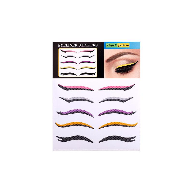 5 Pairs Self-Adhesive Eyeshadow and Double Eyelid Stickers for Stage, Party, Nightclub Makeup - European & American Style with Shimmer Eyeliner