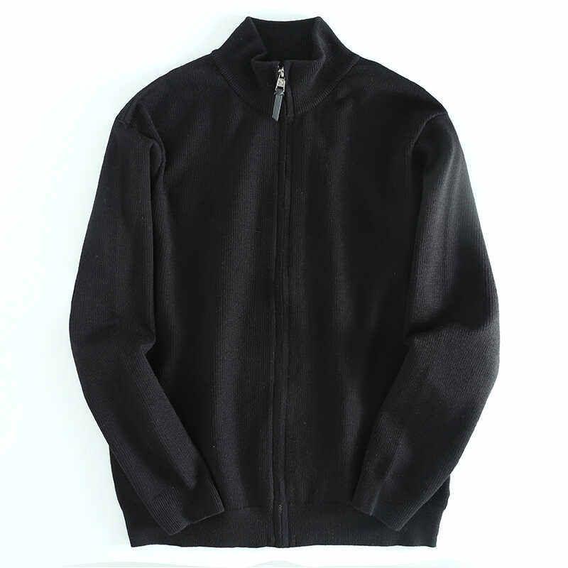 Export Label Cutting Tail Order Men Temperament Commute Stand Collar Men Zipper Cardigan Outerwear Sweater Heavy Weight Weight Tops