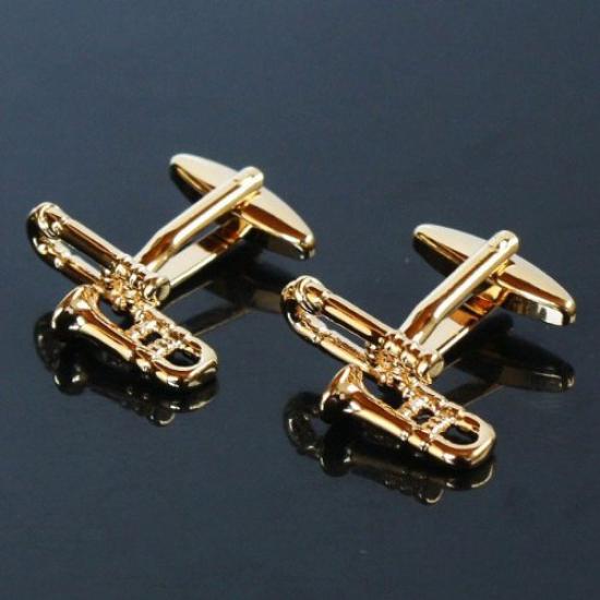 Kamakura Cufflinks Workshop Gold Trombone Cufflinks cf1038