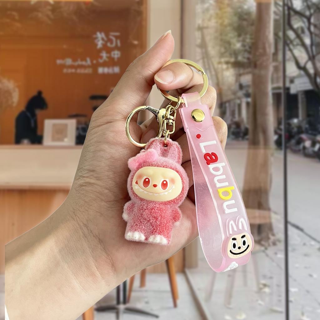 Tide Play Flocking Bow Rabub Doll Keychain Pendant Series Bag Pendant Keychain Pendant