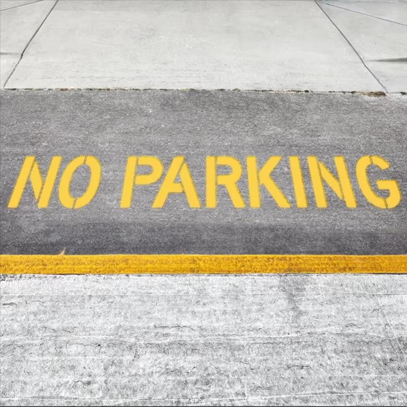 

5F-Reusable Fire Lane Stencil Template, No For Parking Silicone Stencil,12 Tall Letters For Parking Lot, Pavement Sign Stenci One Size