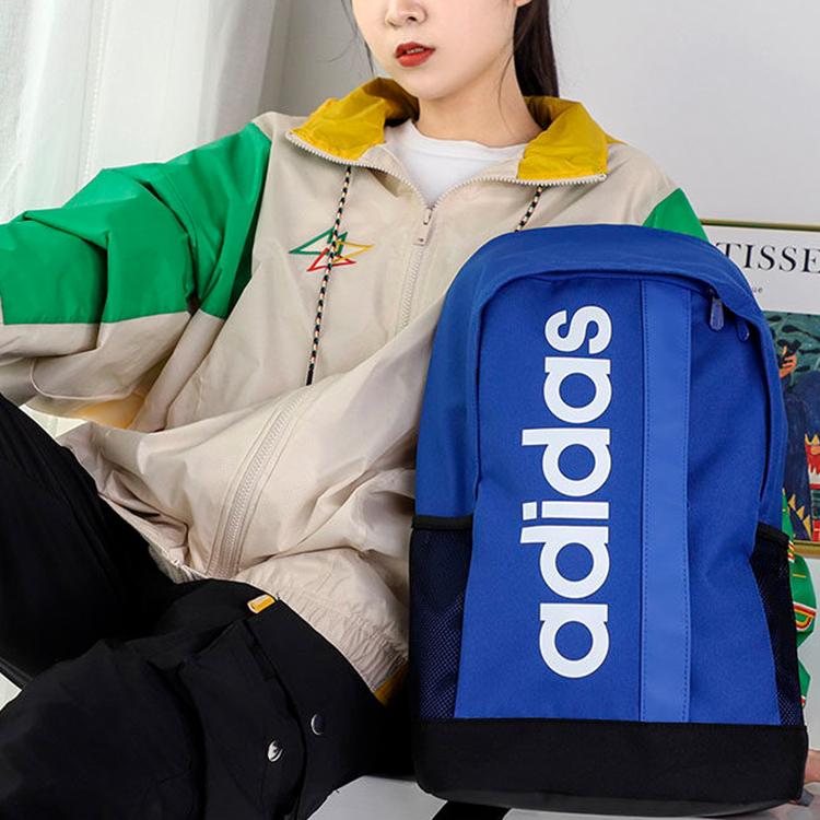 Adidas Neo Line Core Durable Multifunctional Large Capacity Polyester Backpack Unisex Backpack Blue GE1155