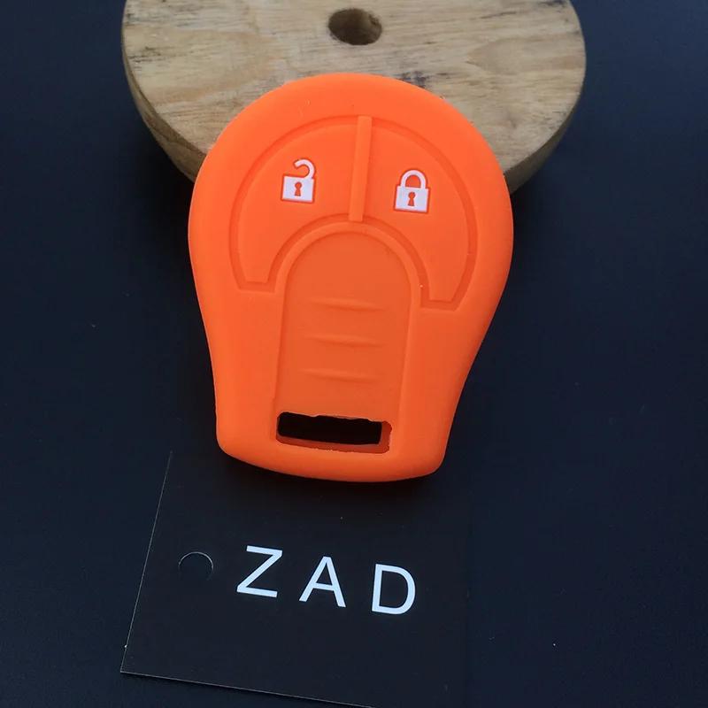 ZAD 2button silicone rubber car key case cover set shell for NISSAN Juke March Qashqai Sunny Sylphy Tiida X-Trail key cover