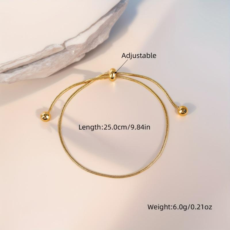 Fashion Minimalist Adjustable Gold Silver Bracelet for Women, Perfect for Vacation, Beach Party, Titanium Steel Jewelry Gift