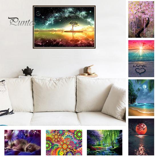 

30x40 см Океан Приморский Пейзаж Вышивка крестом DIY Полная круглая алмазная картина