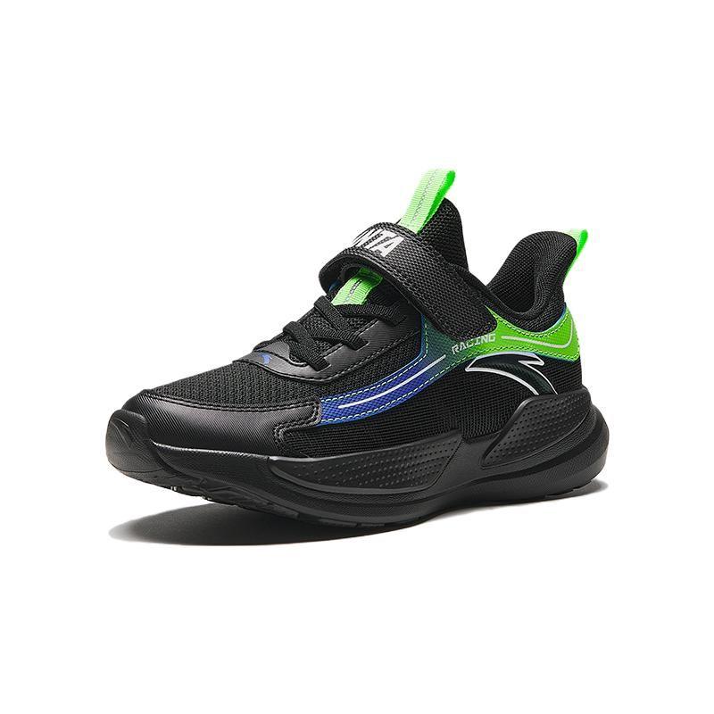Anta Kids Non-Slip Shock Absorbing Wear-Resistant Breathable Lightweight Low-Top Running Shoes Kids sneaker Black Green A312415510H-2