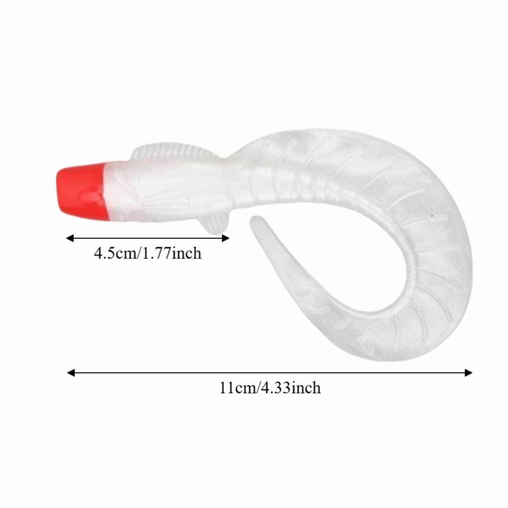 

4PCS 11cm 13g Fishing Lure PVC Bass Lure Durable Fishing Bait Freshwater Fishing красный/белый
