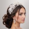 Crystal Bead Headbands Wedding Headbands Hair Accessories  Luxurious Silver Heavy Industry Headbands Wedding Dress Accessories