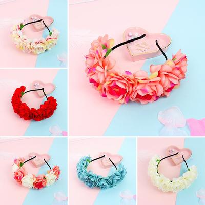 Fashion Headdresses Princess Beach Headwear Women Flower Headband Bride Headhoop Wedding Party