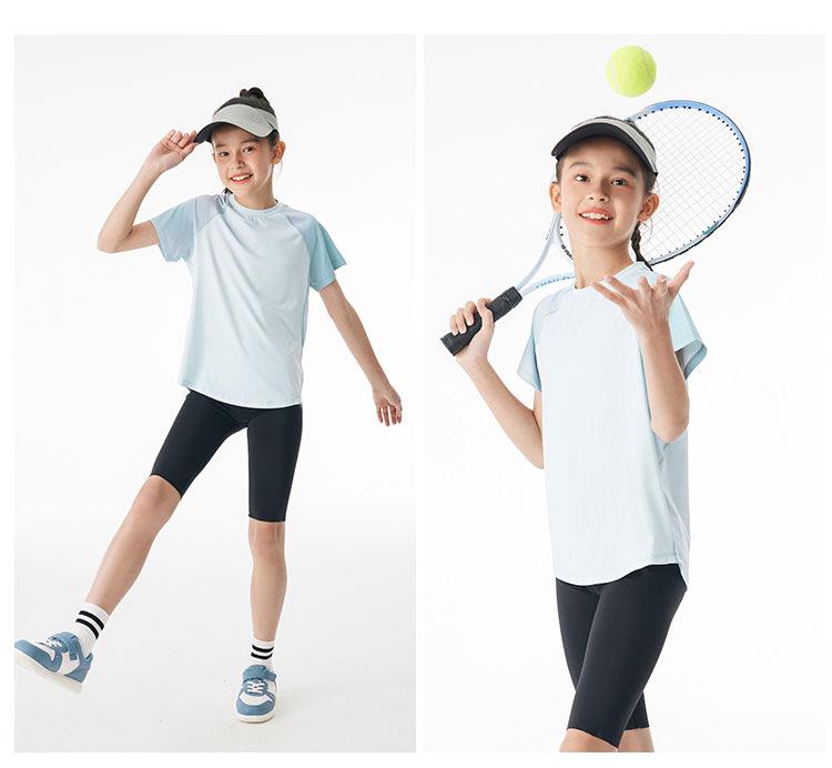 Girls' Summer Ice Silk Quick-Dry Breathable Tennis Yoga Mid-Length Shorts