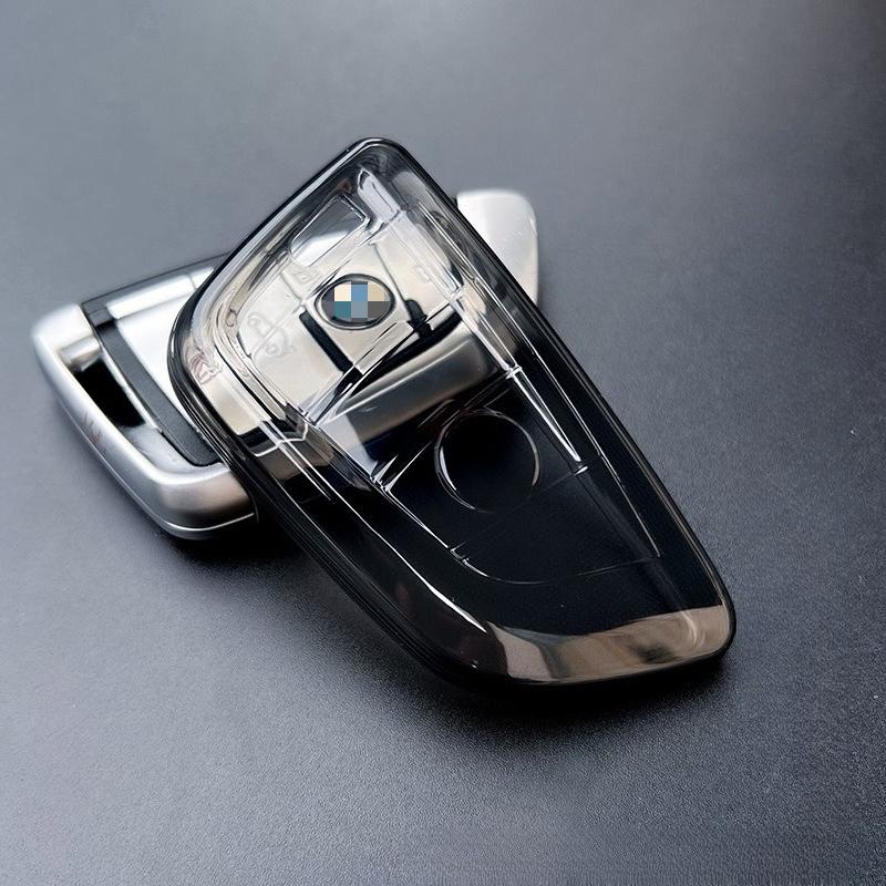 

Прозрачный чехол из ТПУ для автомобильного ключа BMW - Совместим с сериями 1/3/5/X, моделями i | Черно-белый цвет | Защитный чехол для брелока