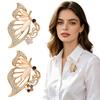 Zinc Alloy Brooch Pin, Butterfly Shape Lapel Badge with Rhinestones Inlaid, Brooch Versatile Accessory for Sweaters Collars Hats Bags Coats Scarves