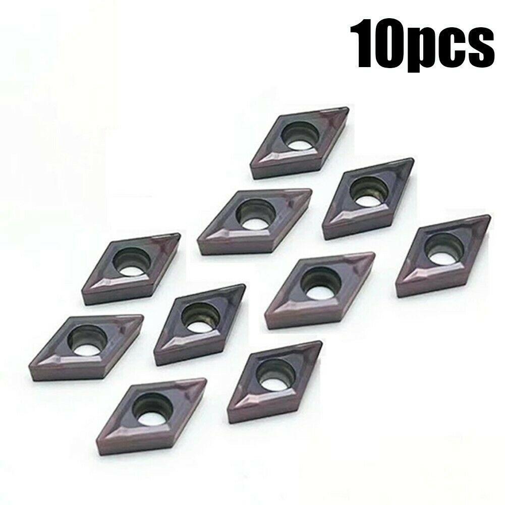 10PC DCMT21.51 DCMT070204 VP15TF Carbide Inserts For Lathe Turning Tool Holder