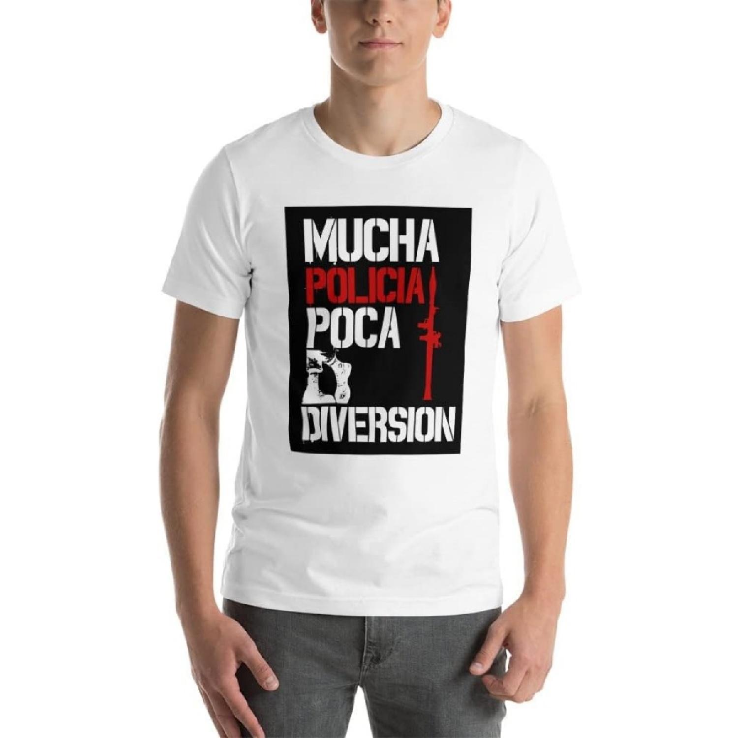 Eskorbuto Mucha Police T-Shirt Indie Punk Alternative Bands Unisex Tee Shirt, white, M XXXXXL белый