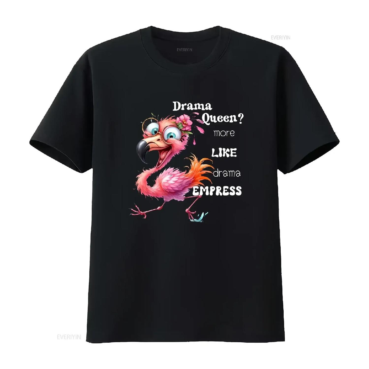 

Funny Flamingo T shirt Print Novelty Soft Style vintage Washed streetwear Stretched Top For Everyday Wear fashion Slightly S чёрный