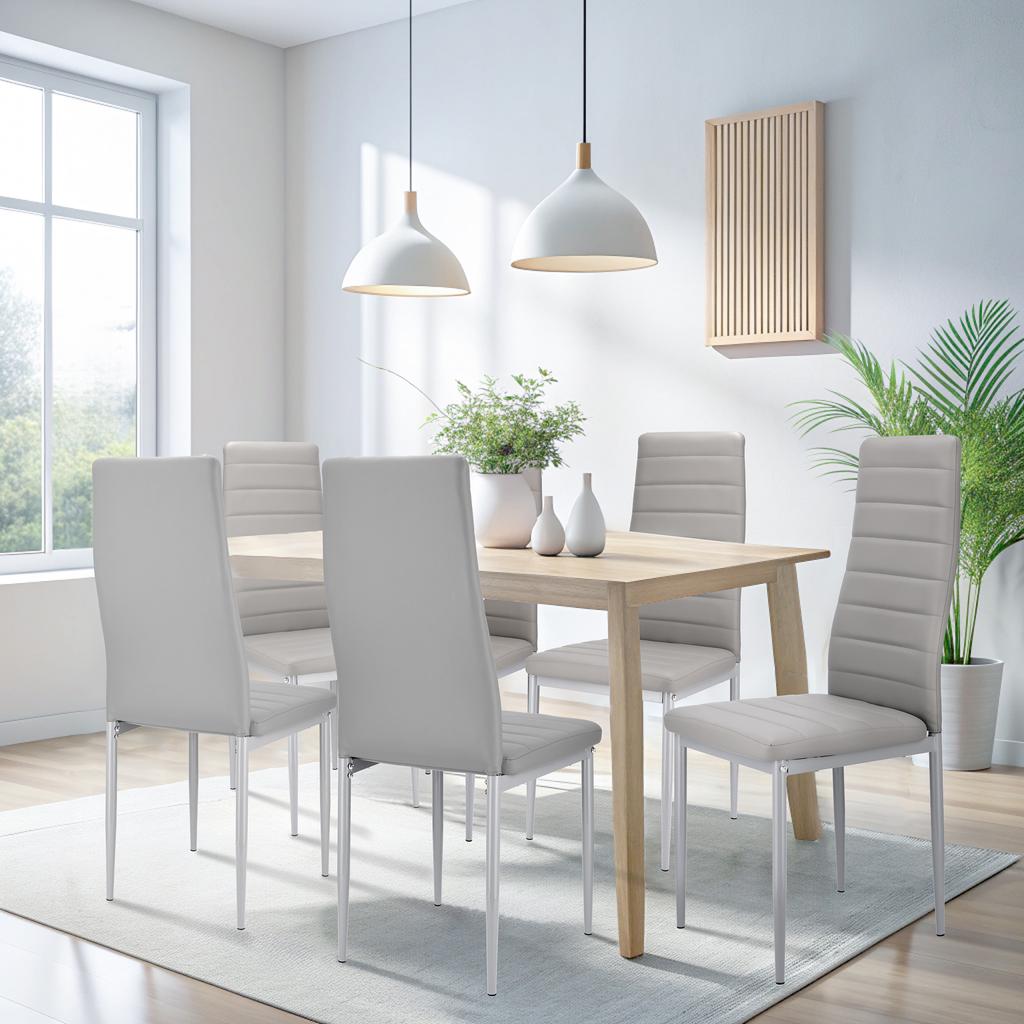 6 X VERUM Chair, Gray Eco-leather