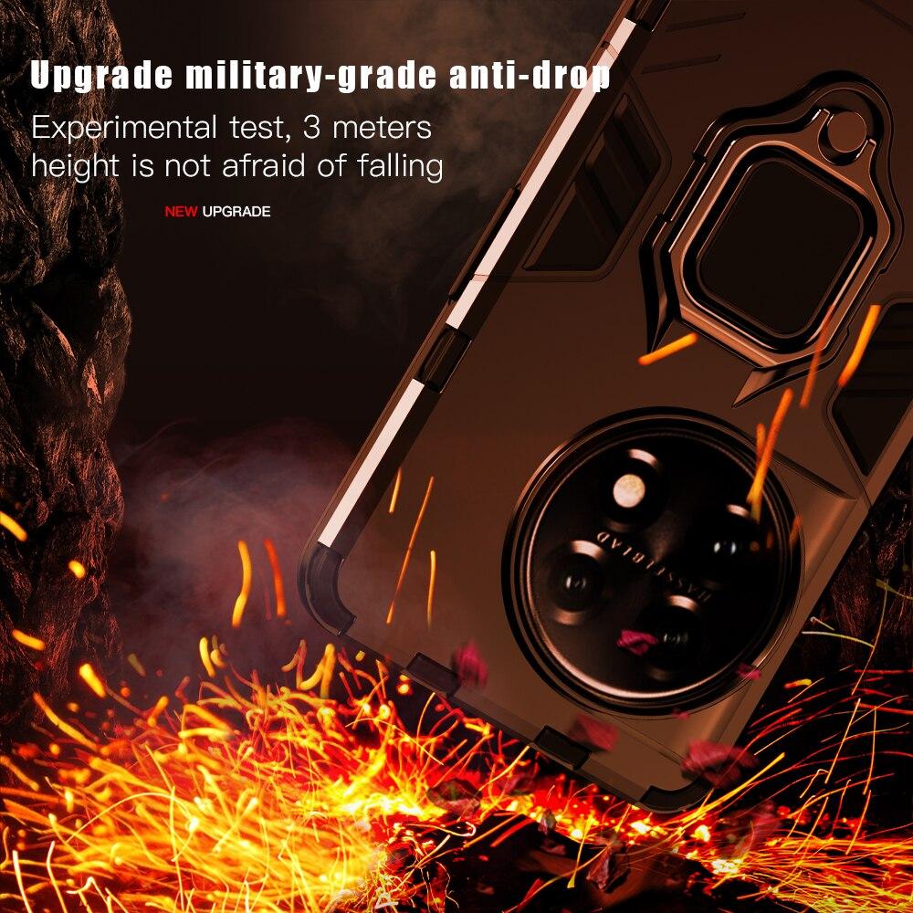 KEYSION Shockproof Armor Case for Oneplus 11 5G 11R 10R 150W Metal Ring Stand Phone Cover for One Plus Ace 2 5G 1+ Ace Racing