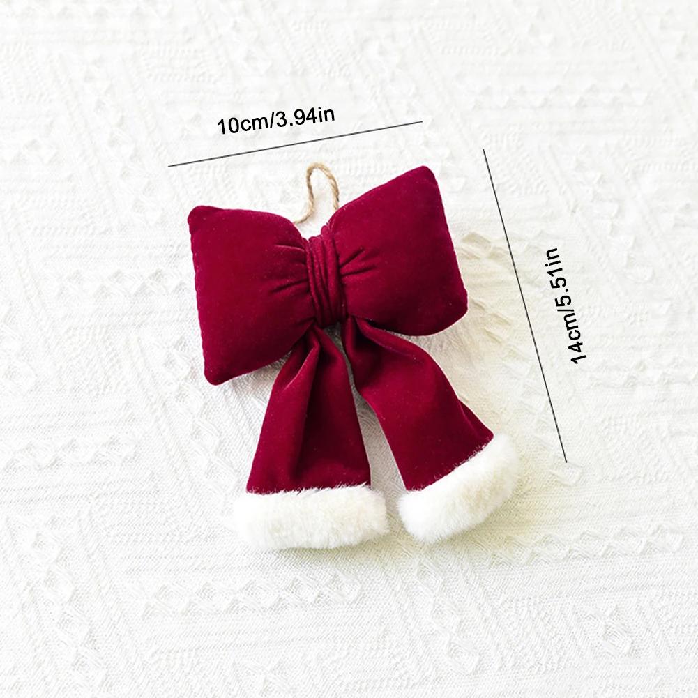 New Year Bow Decoration Christmas Ornament Hanging Bow Pendants Xmas Tree Christmas Tree Decorations