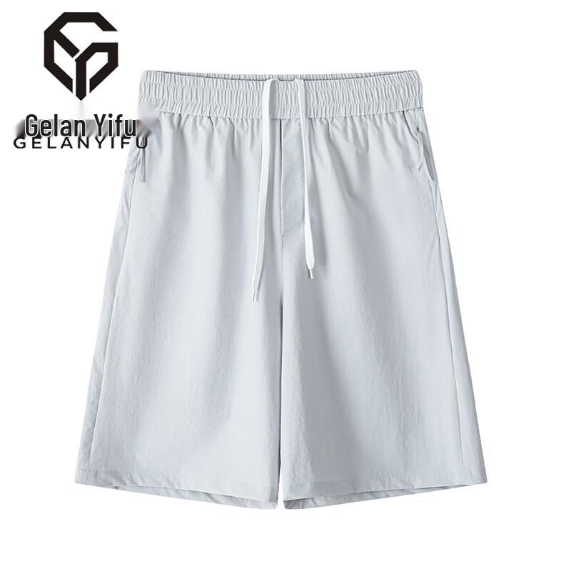 

GELANYIFU Men s Cooling Ice Silk Drawstring Shorts M
