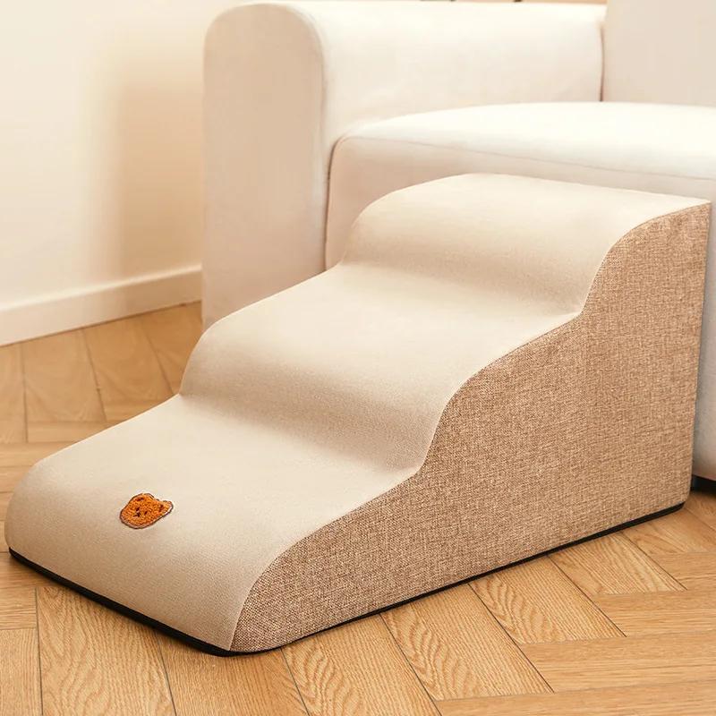 Dog Sofa Stairs Up and Down Bed Non-slip Ladder Small And Elderly Dog Pet Slope Foot Pad Removable and Washable Steps