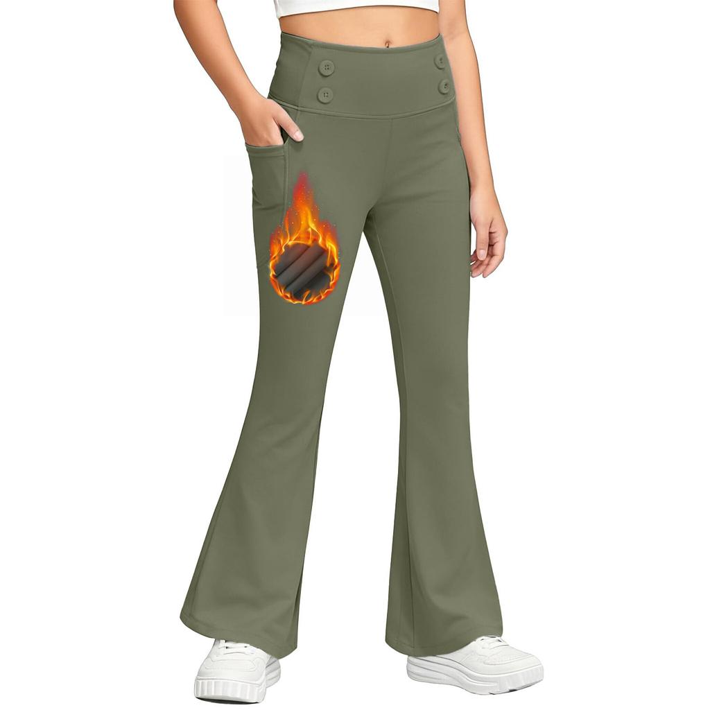 Children's Fashionable Color Cute Girls Casual Sports Yoga Pants Cropped Pants Leggings