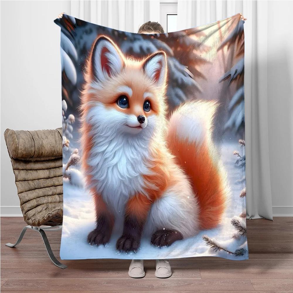 Animals Bear Penguin Flannel Blanket Fluffy Children Adults Sofa Plush Bedspread Throw Lunch Blanket for Sofa Bed Camping Gift