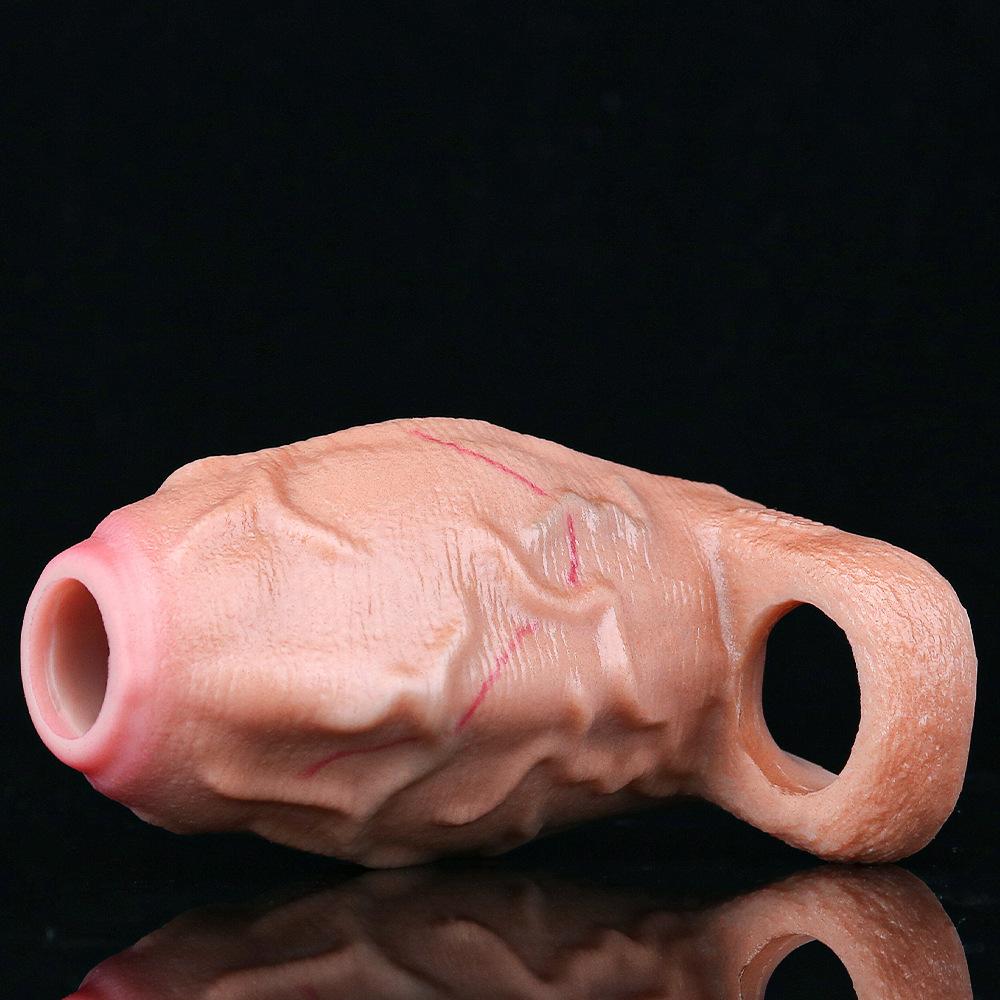 Male Penis Condom Soft Silicone Lengthen Enlarge Dildo Adult Sex Toys Gay Femdom Pegging Realistic Cock Strap On Dick