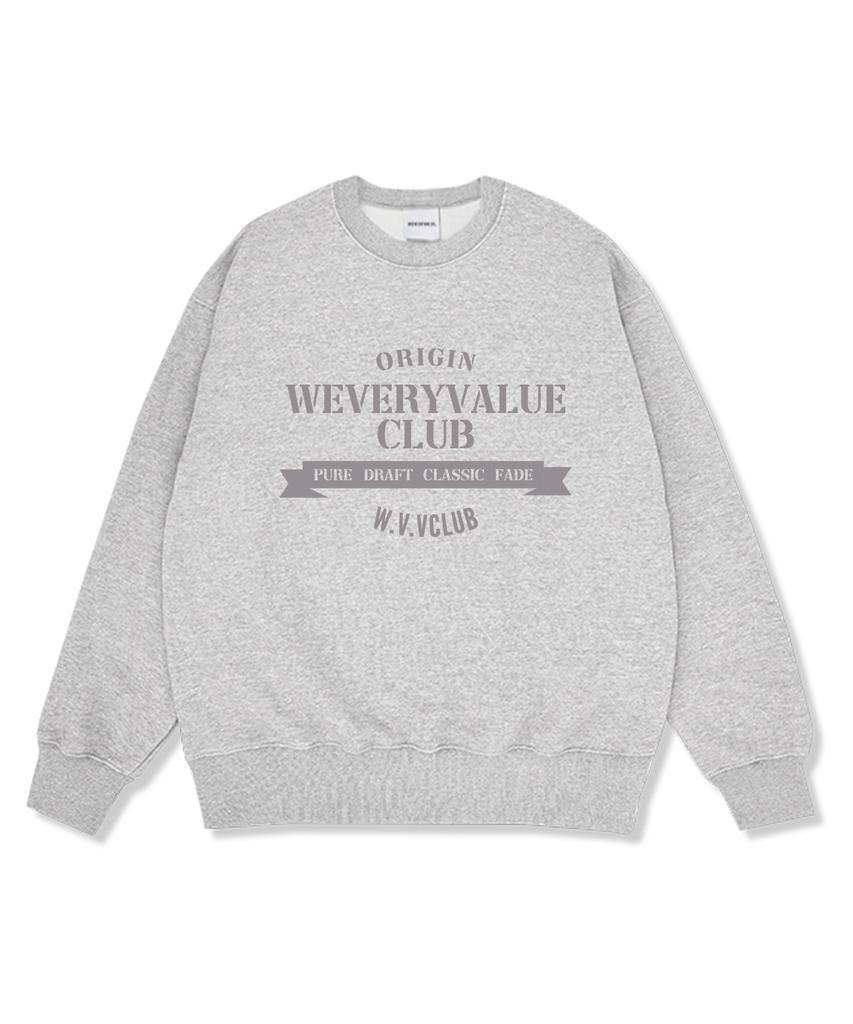Wibelibellyu Pure Club Oversized Premium Double-Sided Sweatshirt Gray
