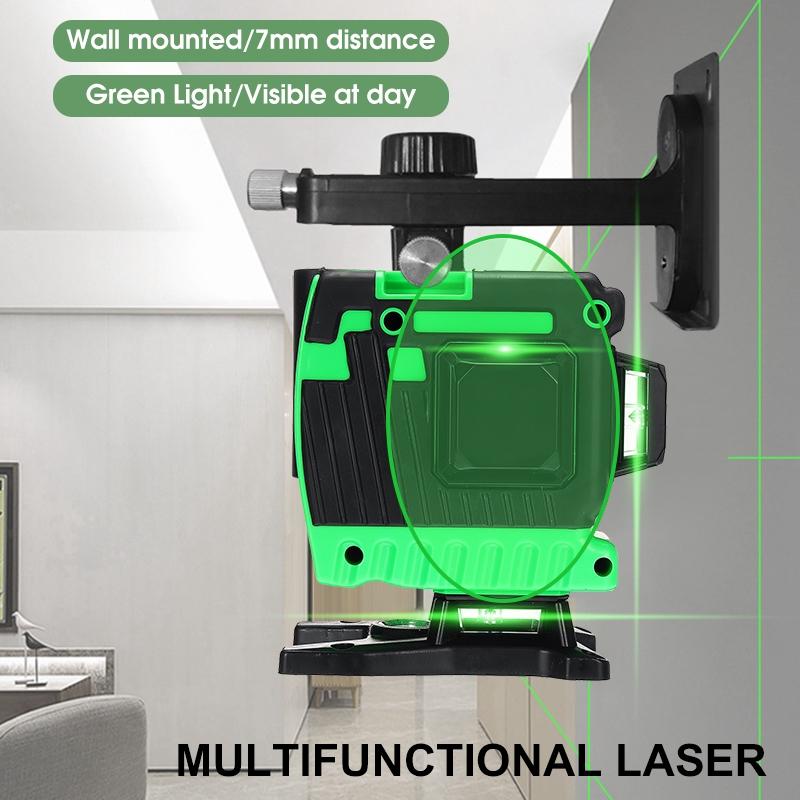 New 3D 12 Green Lines Laser Level+Tripod+Bag 505nm 360 Degree Rotation Auto Leveling Horizontal Vertical Laser Beam for Wall