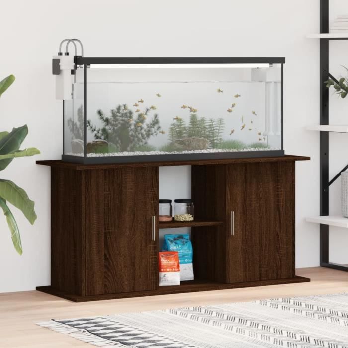 VidaXL Support d'aquarium chêne marron 121x41x58 cm bois d'ingénierie 833622