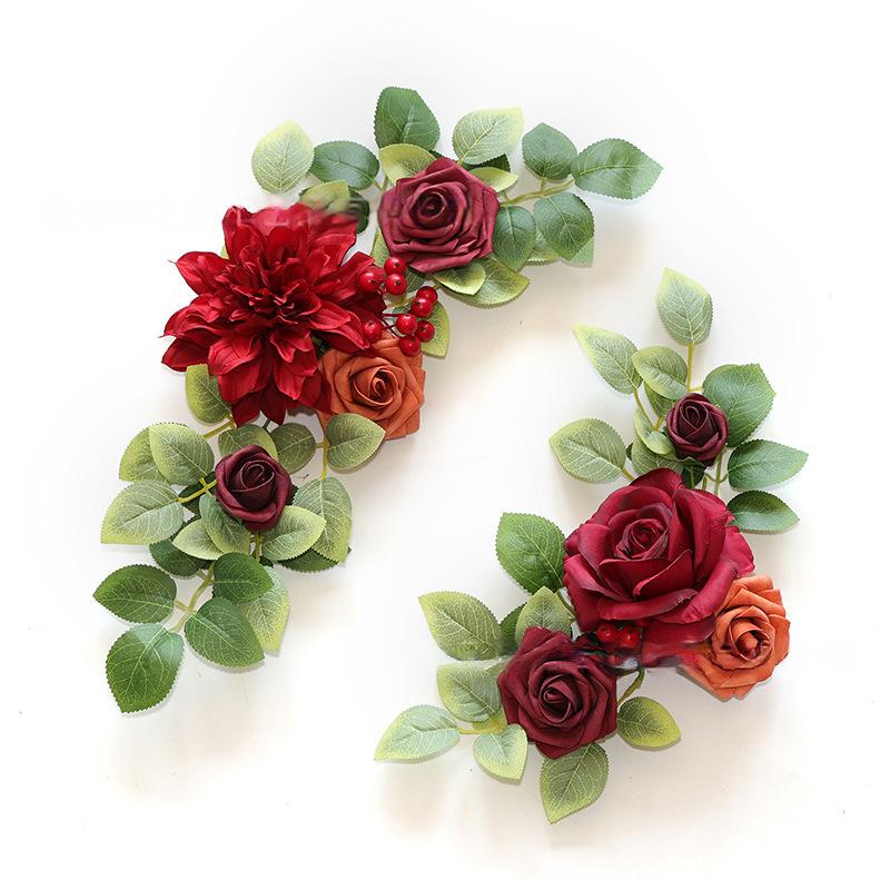 Faux Citi Set 2 Fake Roses Sunflower Eucalyptus Leaves For Wedding Welcome Signs Floral Decor