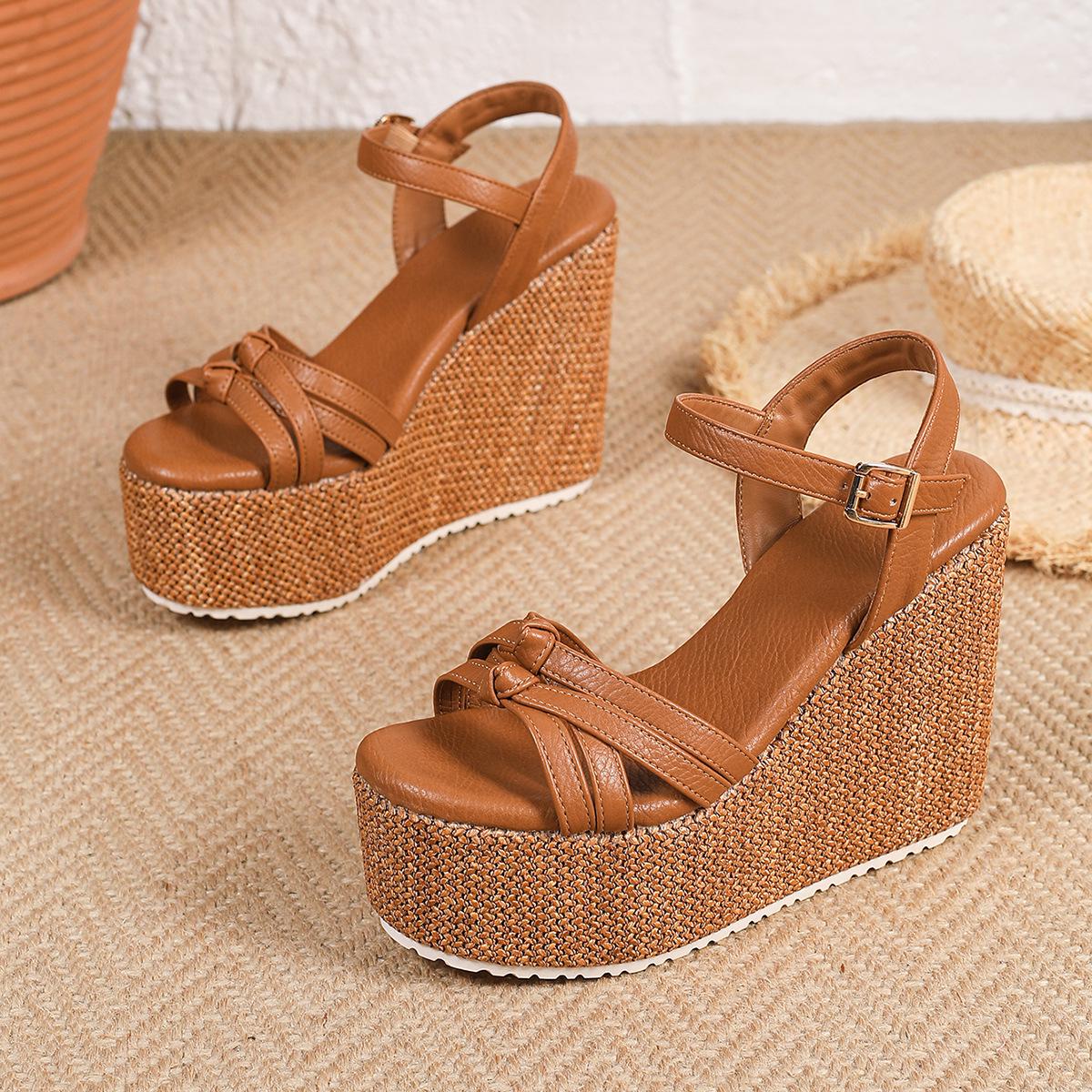 Women s Summer 2026 Versatile Thick-Soled Waterproof Platform Open-Toe Wedge Sandals 41