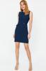 Women's Fashion Casual Sleeveless Mini Multicolor Tulle Fitted Body-Fitting Mini Gathered Zero Sleeve Flexible Knitted Dress