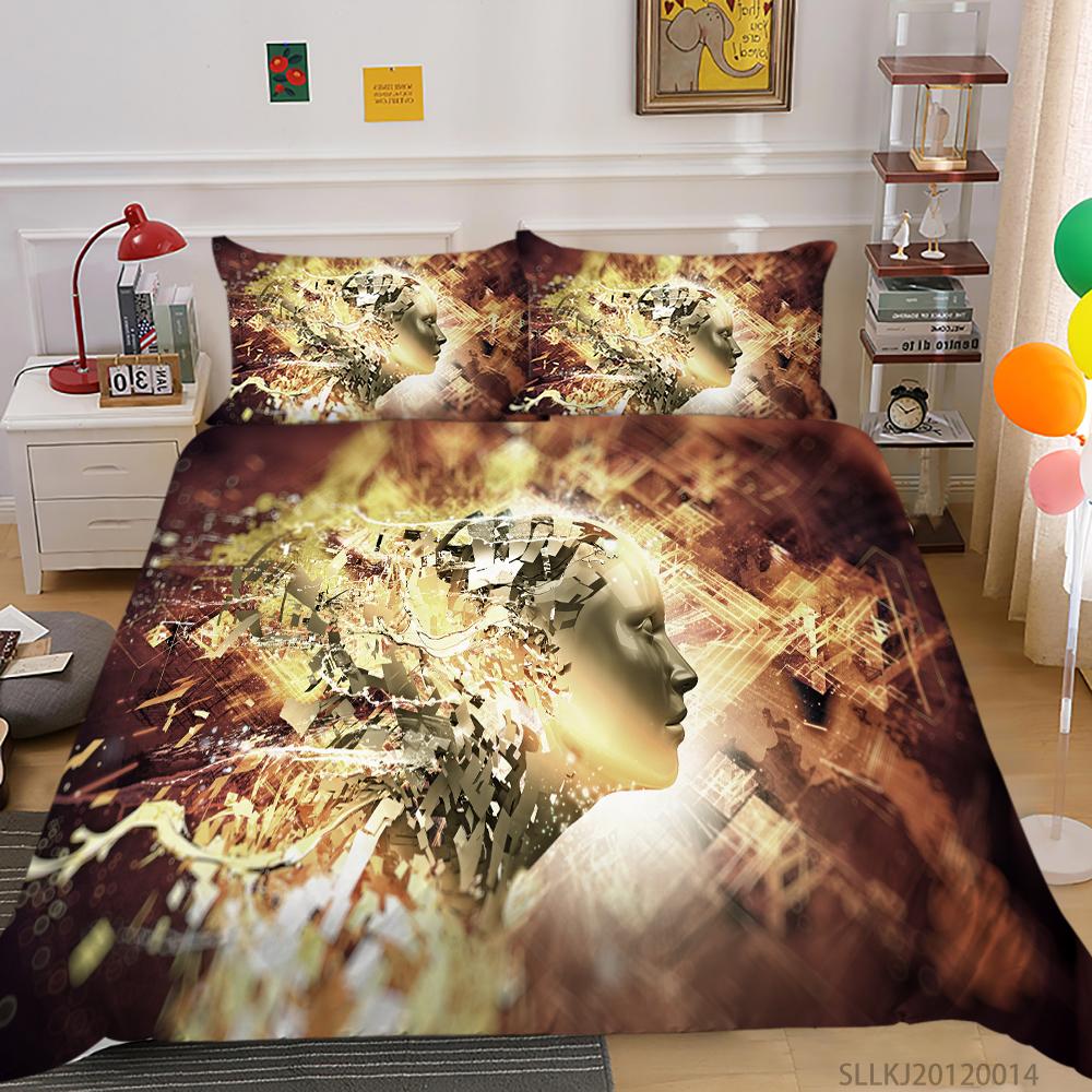 Luxury Furniture Bedding Set New Bedspread 3D Figure Print Family Bedroom Full Size Quilt Cover and Pillowcase Microfiber